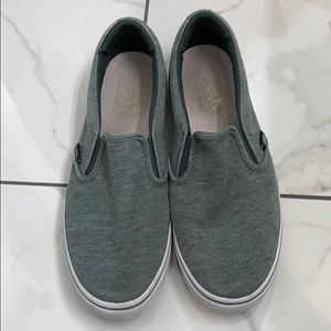 Slip on Green/Grey Vans Size 9.5